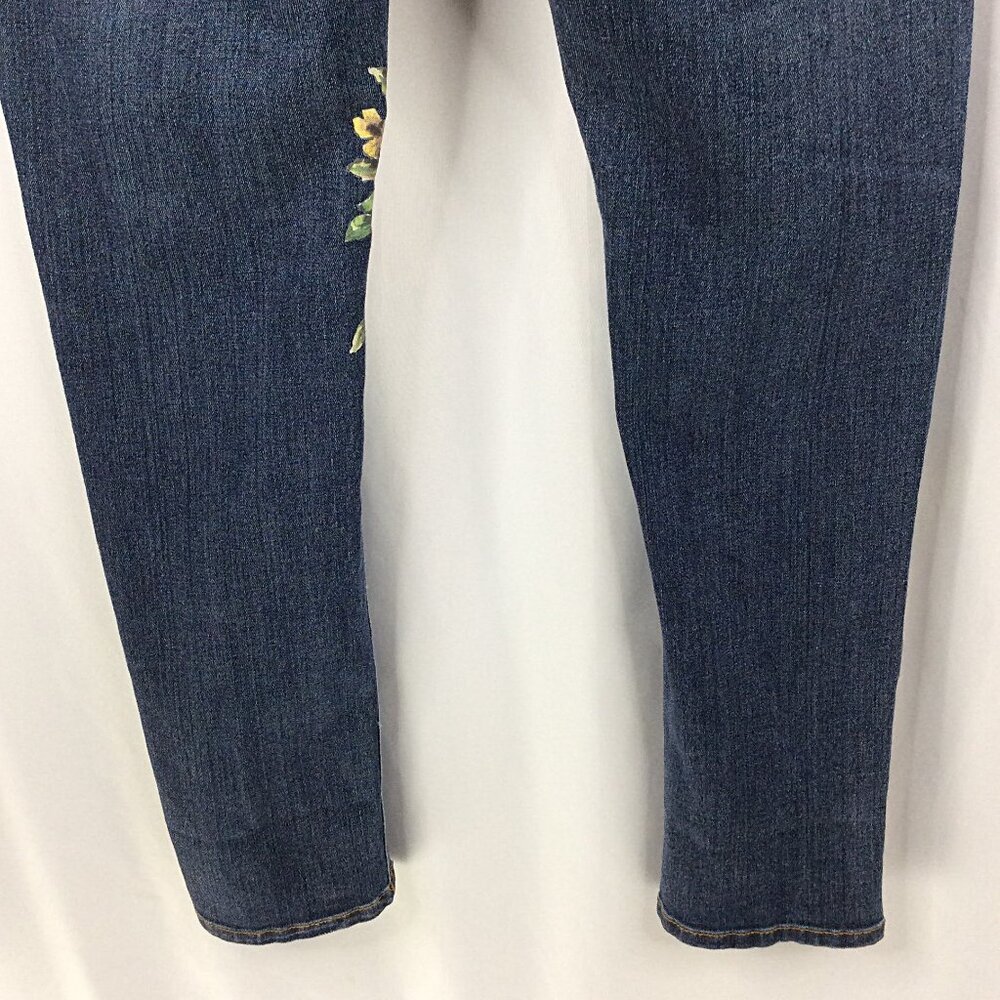 Angel Kiss Floral Jeans Womens Size 13 Mid Rise Distressed Denim - Picture 6 of 8